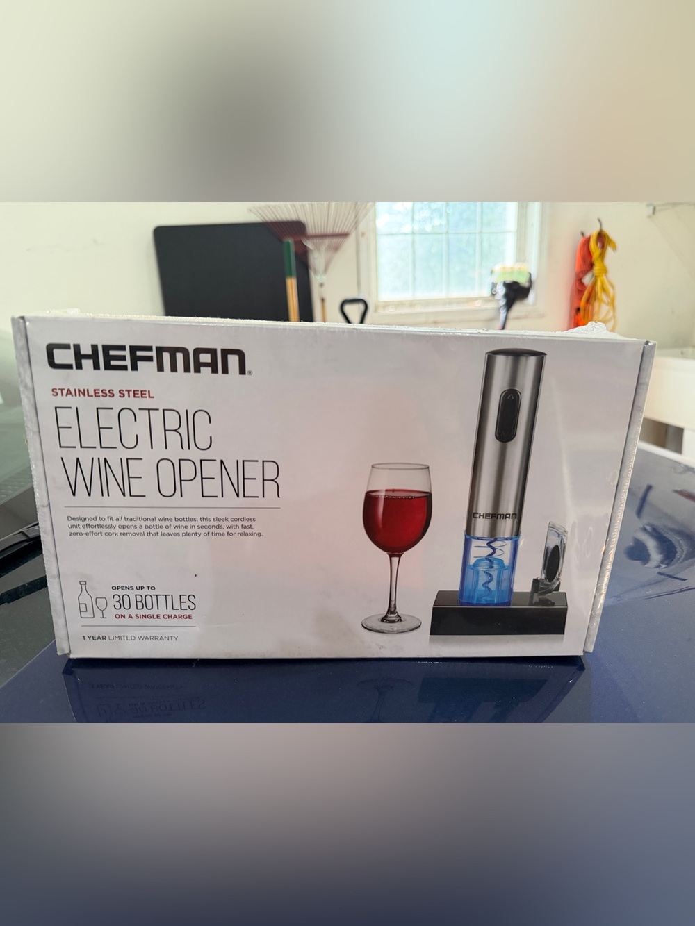 Chefman Stainless Steel Electric Wine Opener - Silver